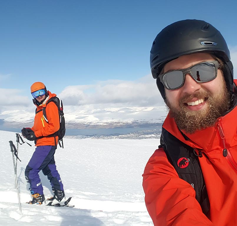 Á skíðum í Hlíðafjalli fyrir ofan Akureyri.