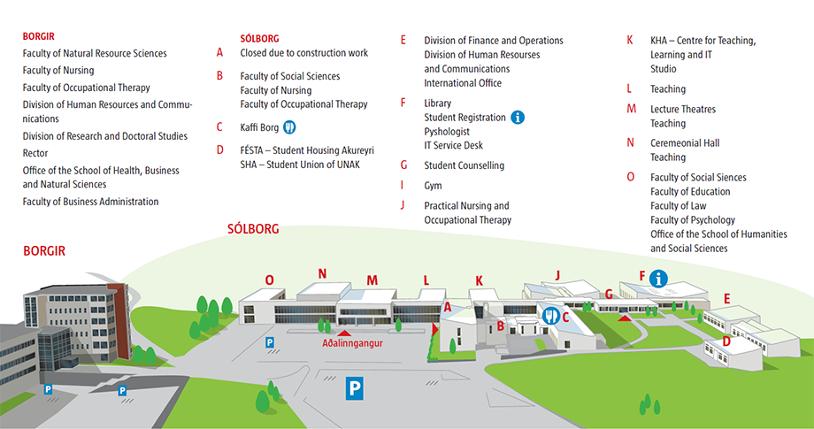 Map of the univeristy campus, click to enlarge