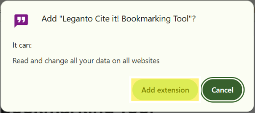 Hnappurinn Add extension