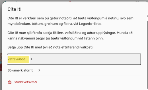 Smellt á vafraviðbót