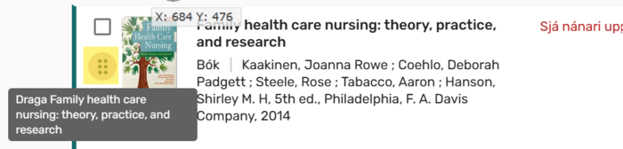 Mynd sem sýnir táknið til að færa heimild