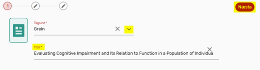 Mynd sem sýnir Tegund og Titil