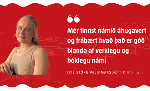 „Mér finnst námið áhugavert og frábært hvað það er góð blanda af verklegu og bóklegu námi
